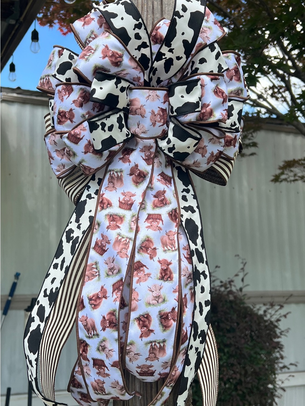 Handmade Highland Cow Decorative Bow